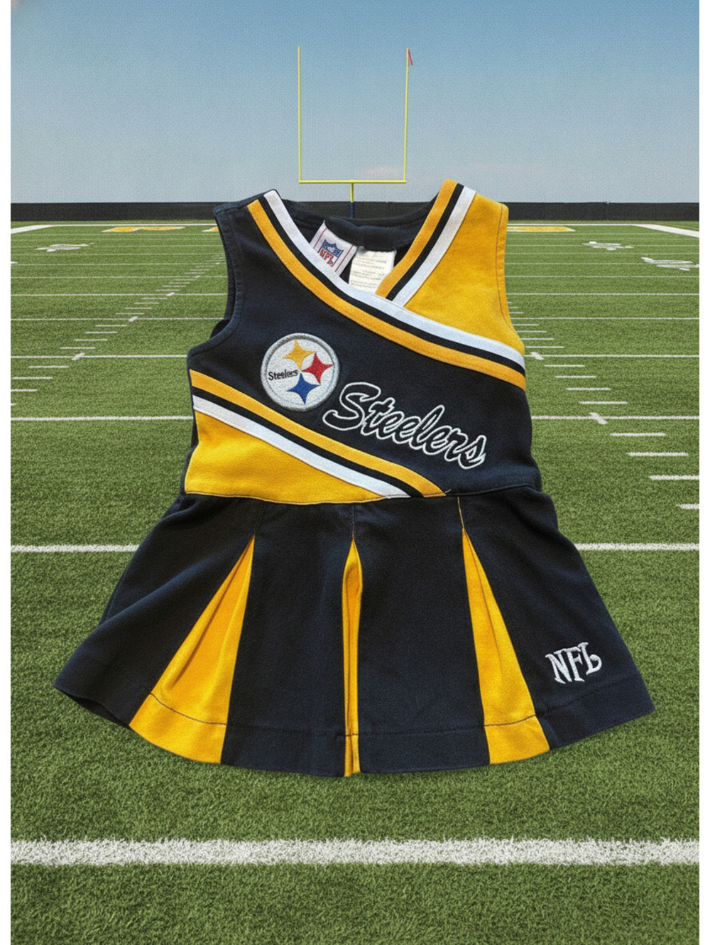 NFL Pittsburgh Steelers Football Toddler Cheerleader Dress Size 2T Girls